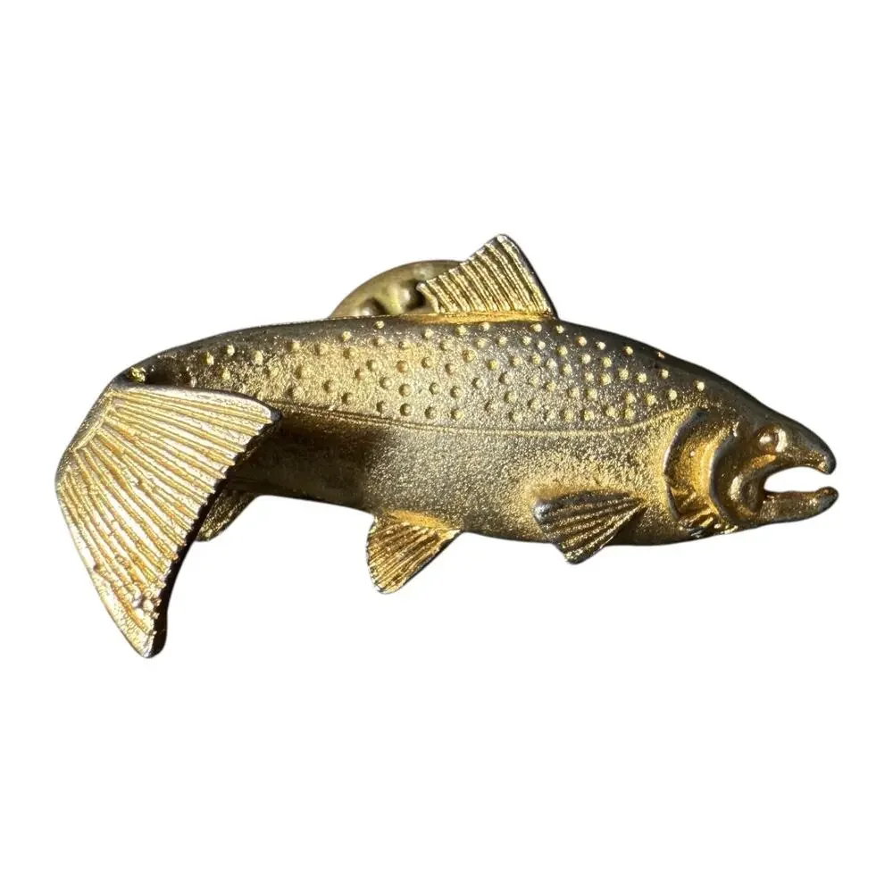 Vintage Ballou Regd Gold-Tone Salmon Fish Lapel Pin Brooch